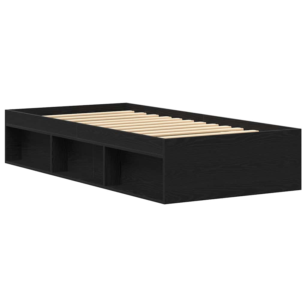 vidaXL Bed Frame without Mattress Black Oak 90x190 cm Engineered Wood