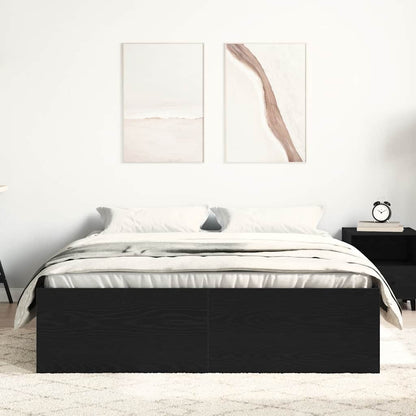 vidaXL Bed Frame without Mattress Black Oak 120x200 cm Engineered Wood