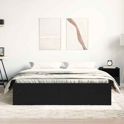 vidaXL Bed Frame without Mattress Black Oak 160x200 cm Engineered Wood