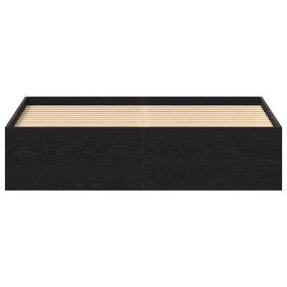 vidaXL Bed Frame without Mattress Black Oak 160x200 cm Engineered Wood