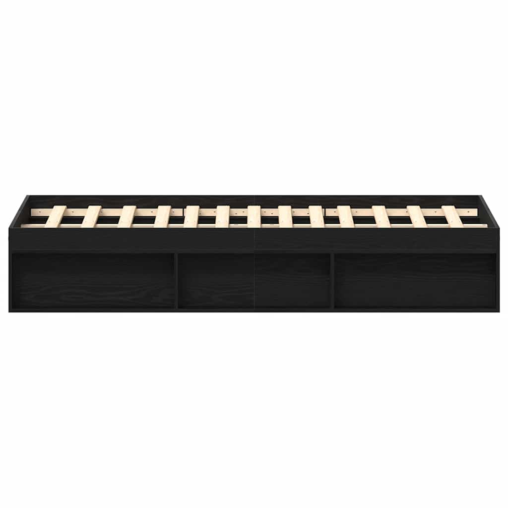 vidaXL Bed Frame without Mattress Black Oak 160x200 cm Engineered Wood