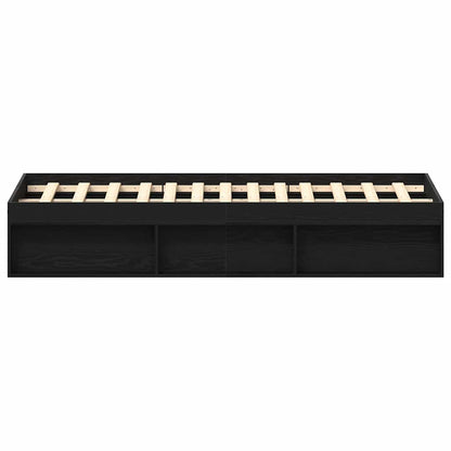 vidaXL Bed Frame without Mattress Black Oak 160x200 cm Engineered Wood