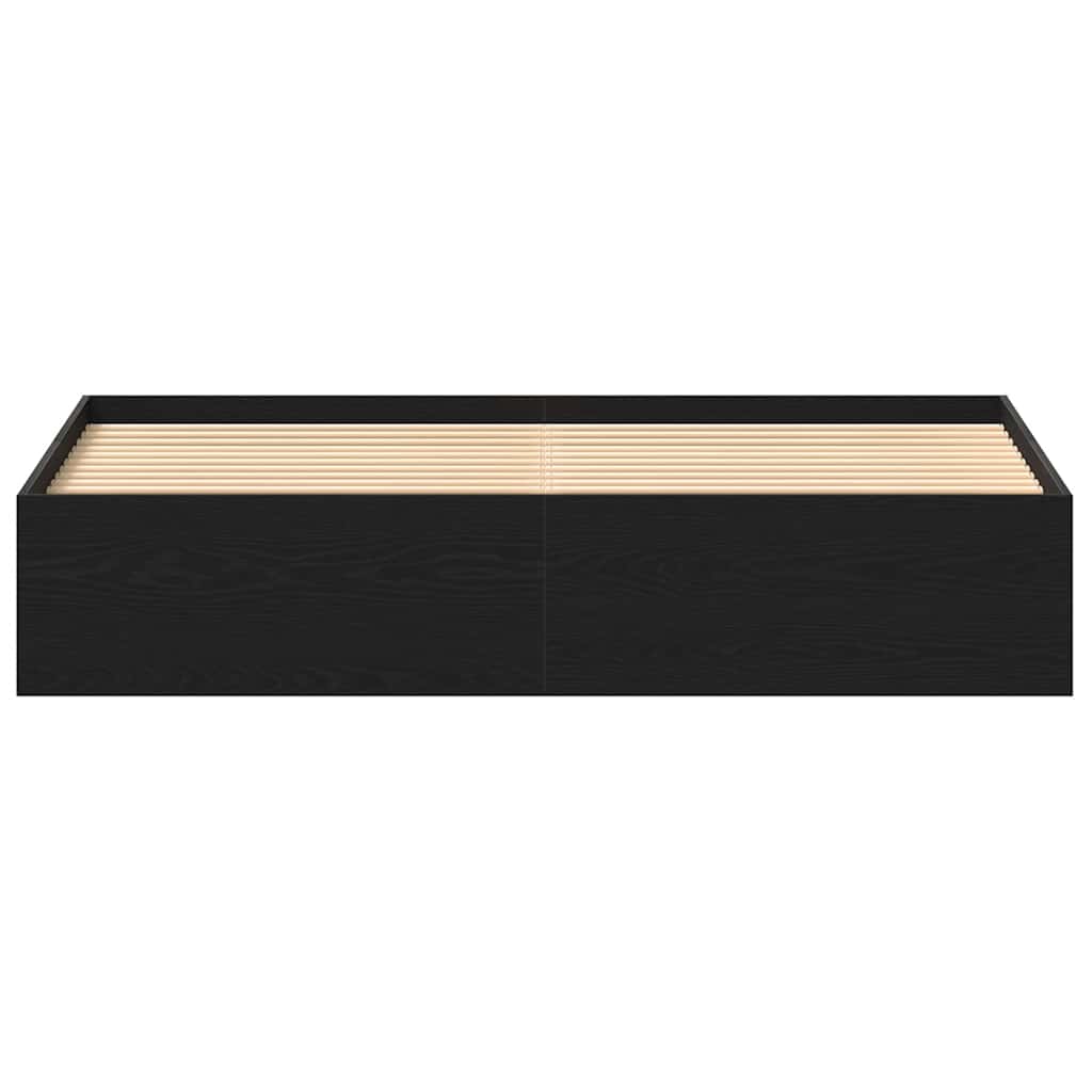 vidaXL Bed Frame without Mattress Black Oak 200x200 cm Engineered Wood