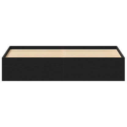 vidaXL Bed Frame without Mattress Black Oak 200x200 cm Engineered Wood