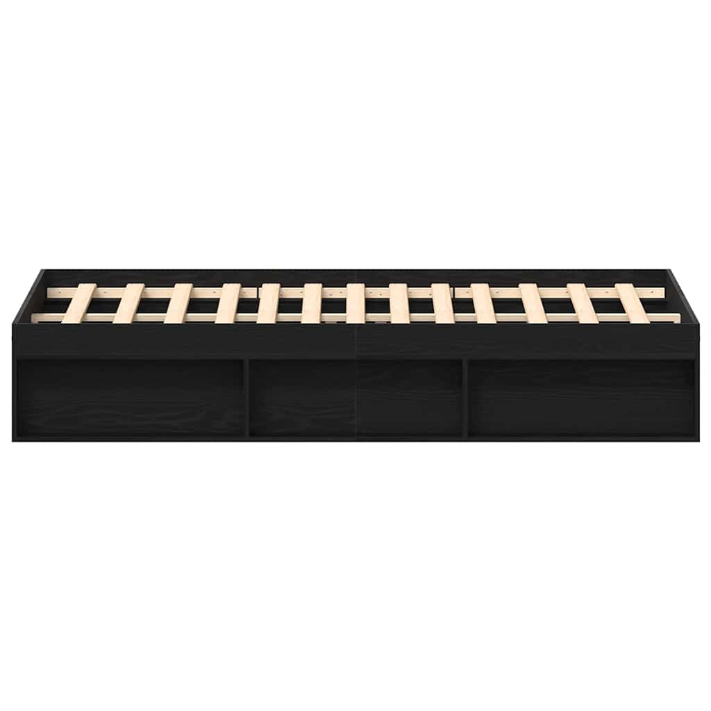 vidaXL Bed Frame without Mattress Black Oak 200x200 cm Engineered Wood