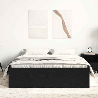 vidaXL Bed Frame without Mattress Black Oak 120x190 cm Engineered Wood