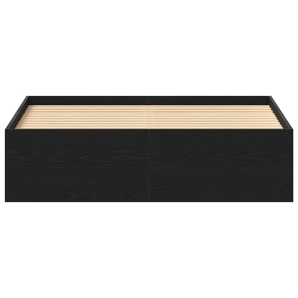 vidaXL Bed Frame without Mattress Black Oak 120x190 cm Engineered Wood
