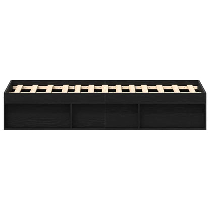 vidaXL Bed Frame without Mattress Black Oak 120x190 cm Engineered Wood
