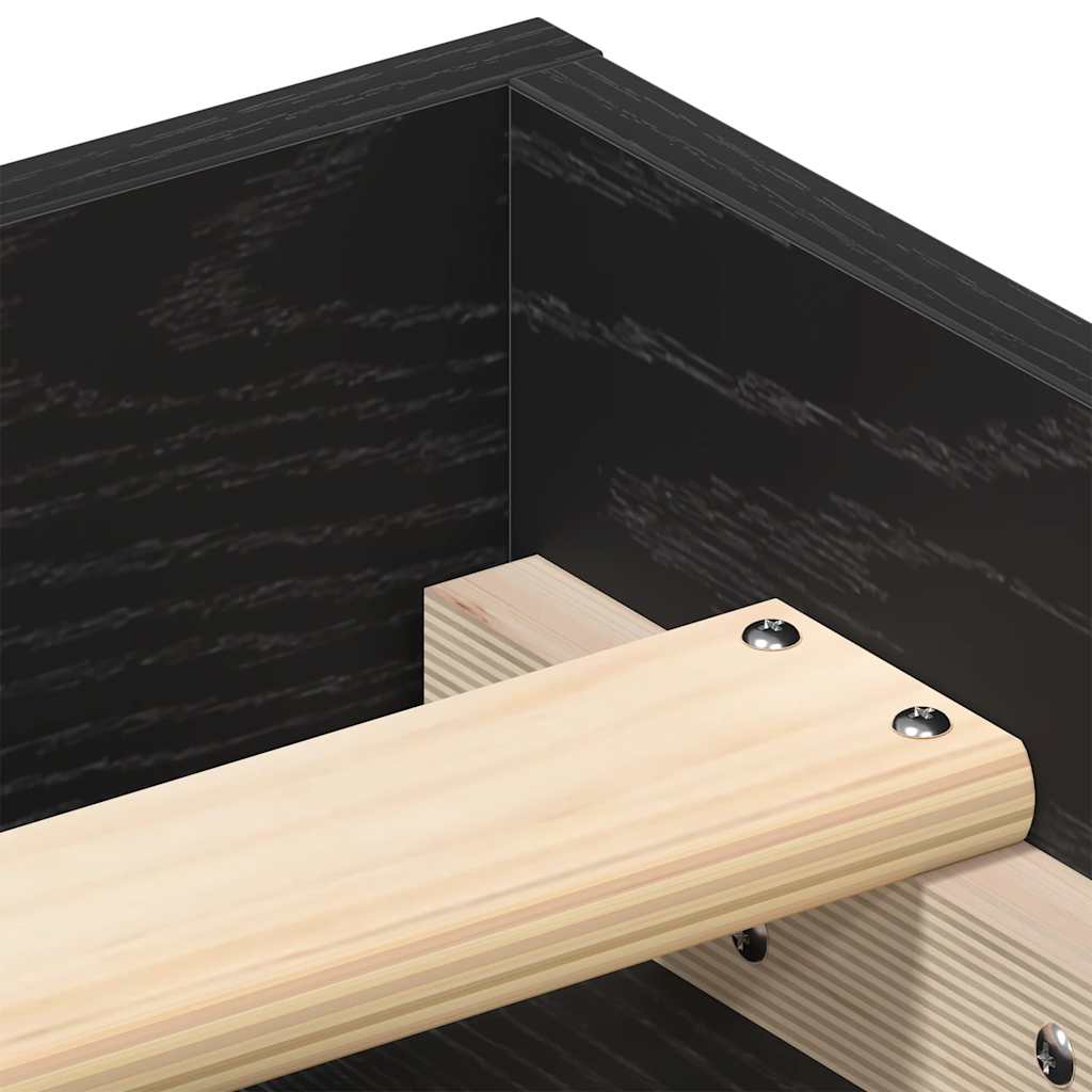 vidaXL Bed Frame without Mattress Black Oak 120x190 cm Engineered Wood