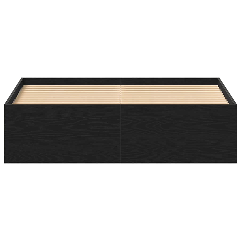 vidaXL Bed Frame without Mattress Black Oak 140x190 cm Engineered Wood