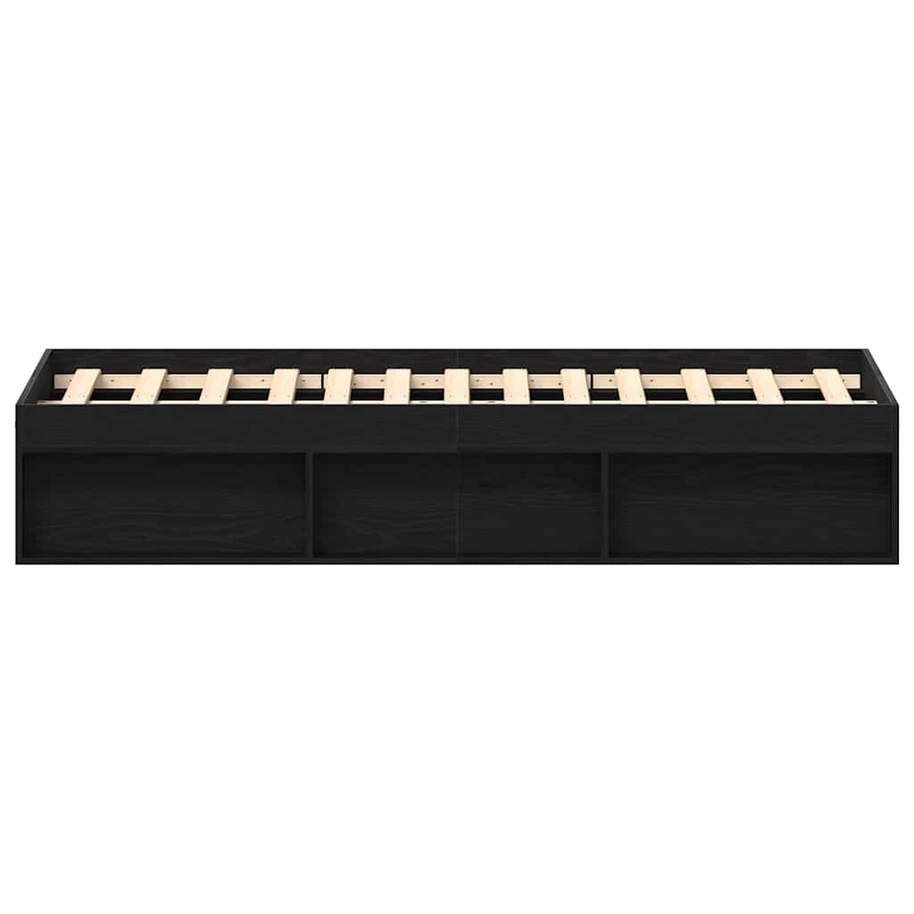 vidaXL Bed Frame without Mattress Black Oak 140x190 cm Engineered Wood