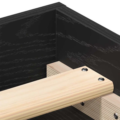 vidaXL Bed Frame without Mattress Black Oak 140x190 cm Engineered Wood