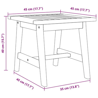 vidaXL Side Table Oil Natural 45 x 45 x 40 cm Solid Acacia Wood
