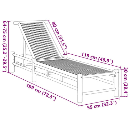 vidaXL Sun Lounger 55x199x30 cm Bamboo