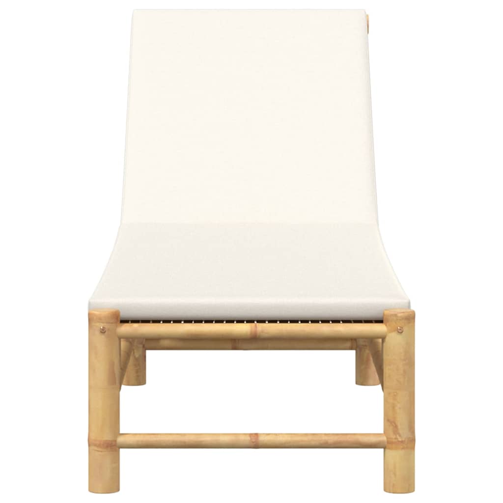 vidaXL Sun Lounger with Cushions 55x199x30 cm Bamboo