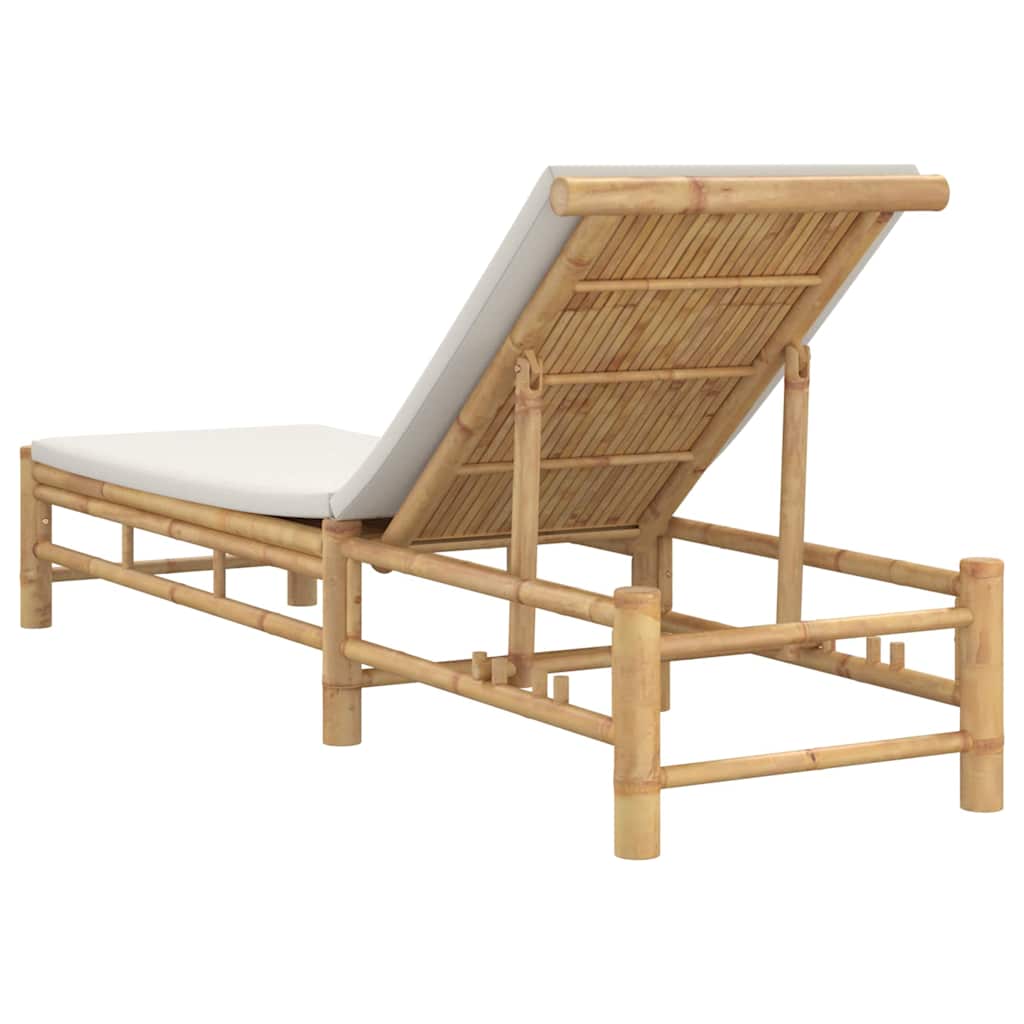 vidaXL Sun Lounger with Cushions 55x199x30 cm Bamboo