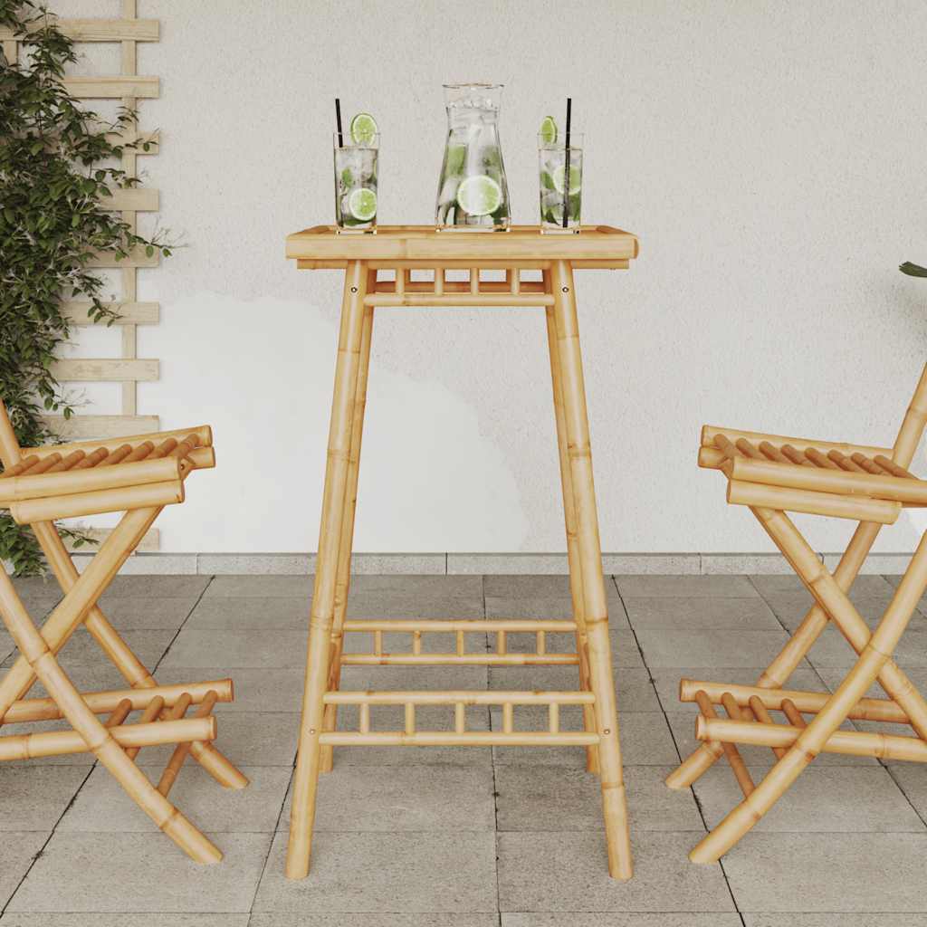 vidaXL Outdoor Bar Table Square 55x55x100 cm Bamboo