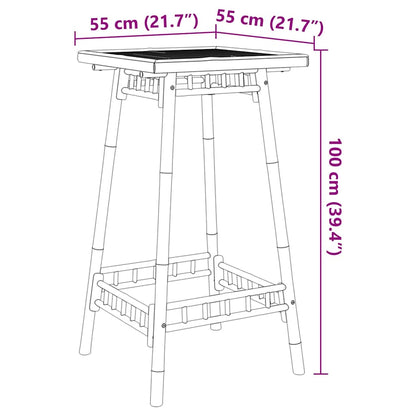 vidaXL Outdoor Bar Table Square 55x55x100 cm Bamboo