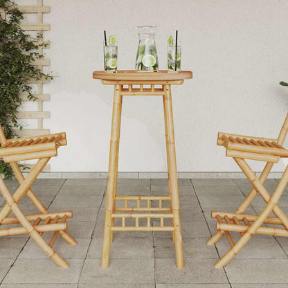 vidaXL Outdoor Bar Table Round Ø55x100 cm Bamboo