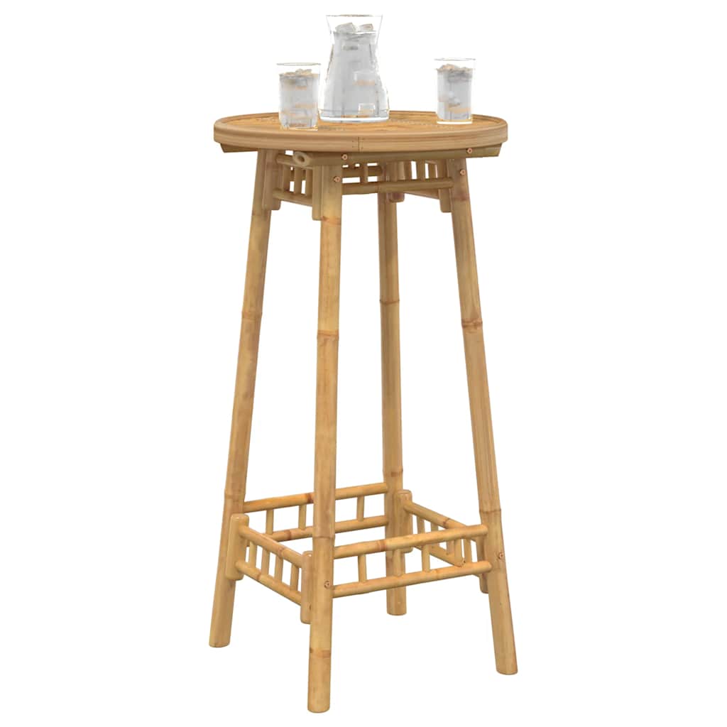 vidaXL Outdoor Bar Table Round Ø55x100 cm Bamboo
