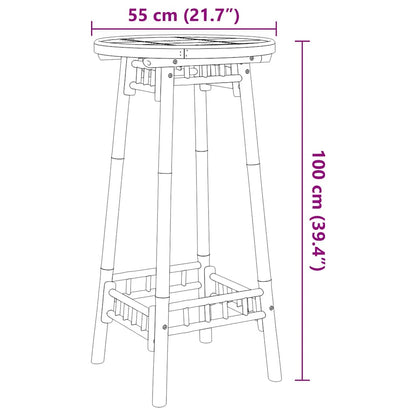 vidaXL Outdoor Bar Table Round Ø55x100 cm Bamboo
