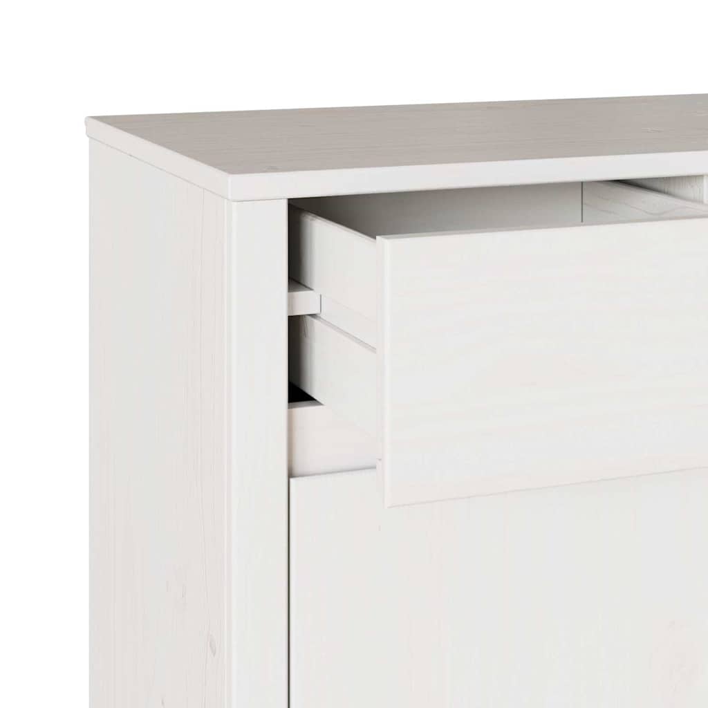 vidaXL Sideboard Drammen White 114 x 43 x 75.5 cm Solid Pine wood