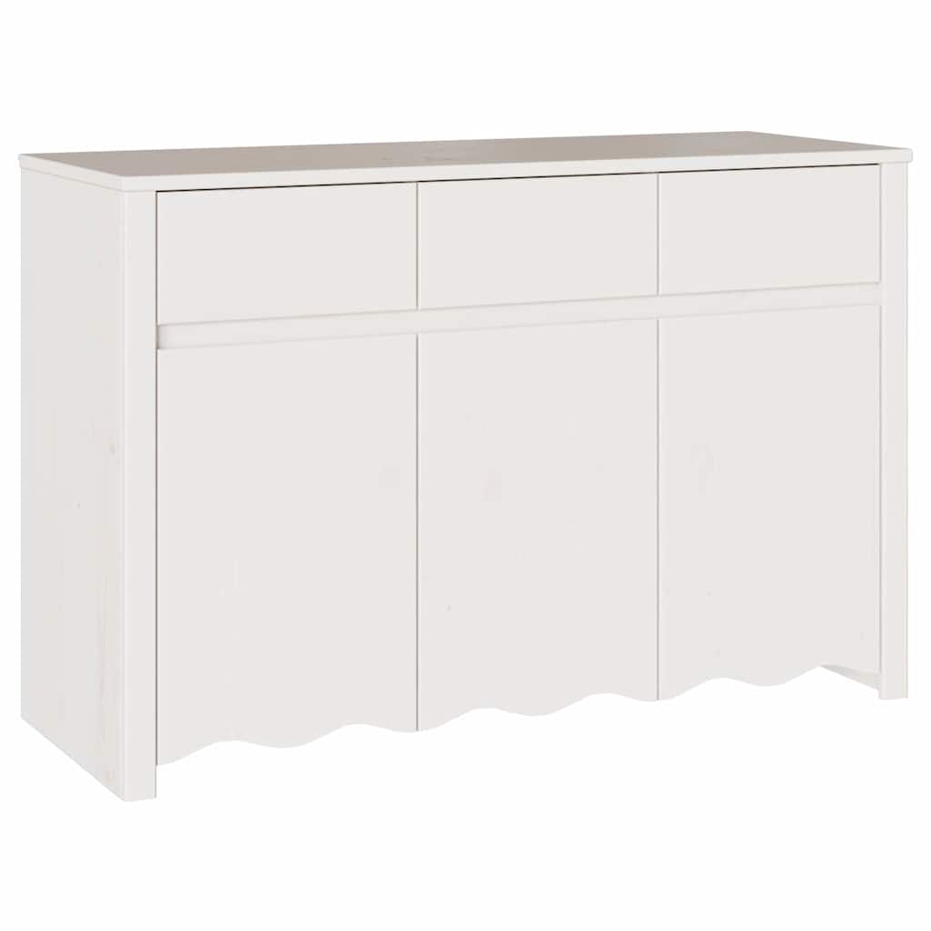 vidaXL Sideboard Drammen White 114 x 43 x 75.5 cm Solid Pine wood