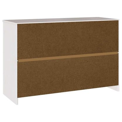 vidaXL Sideboard Drammen White 114 x 43 x 75.5 cm Solid Pine wood