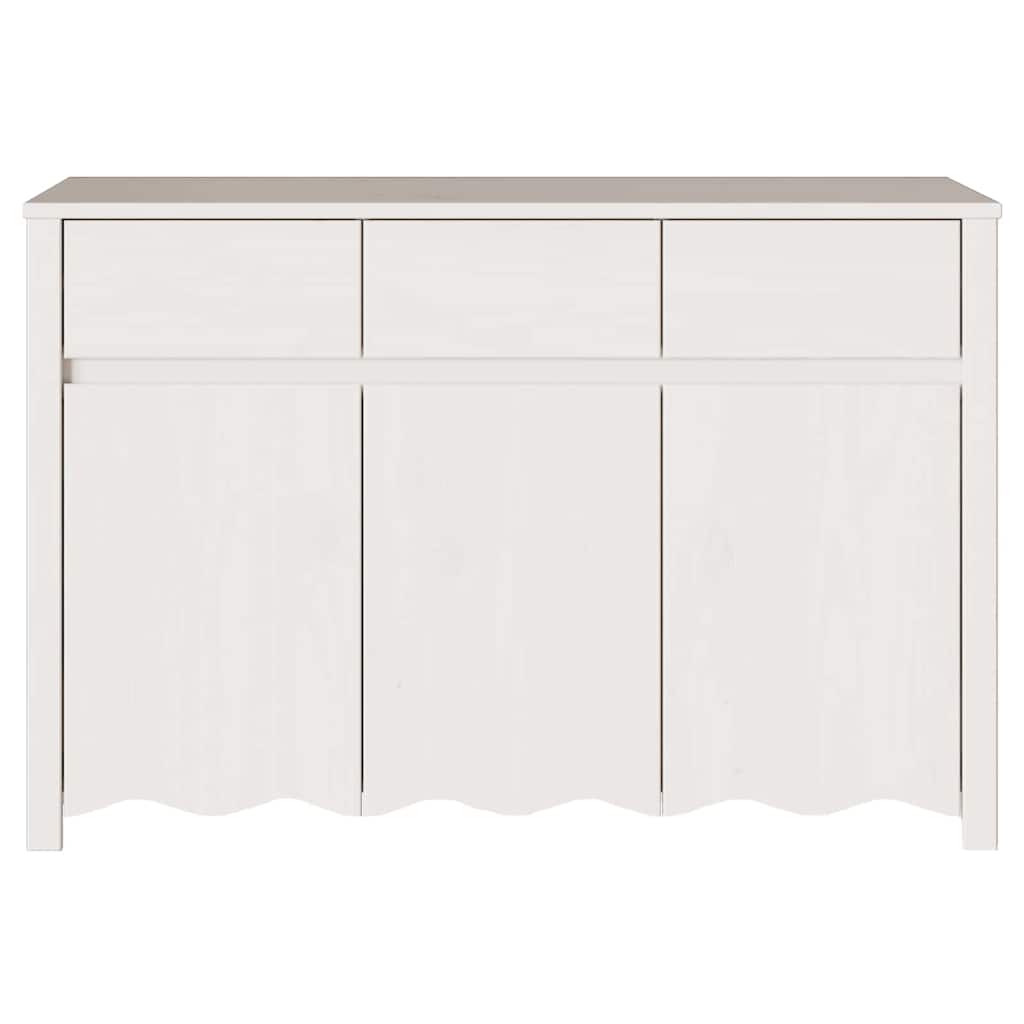 vidaXL Sideboard Drammen White 114 x 43 x 75.5 cm Solid Pine wood
