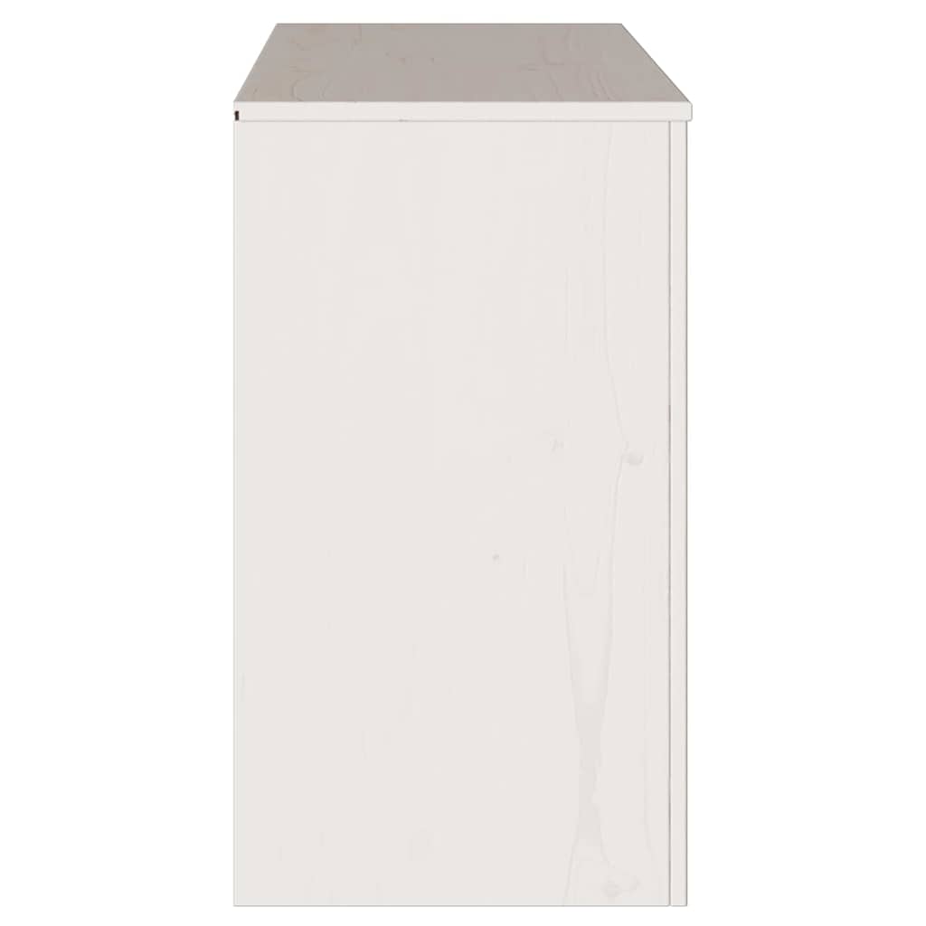 vidaXL Sideboard Drammen White 114 x 43 x 75.5 cm Solid Pine wood