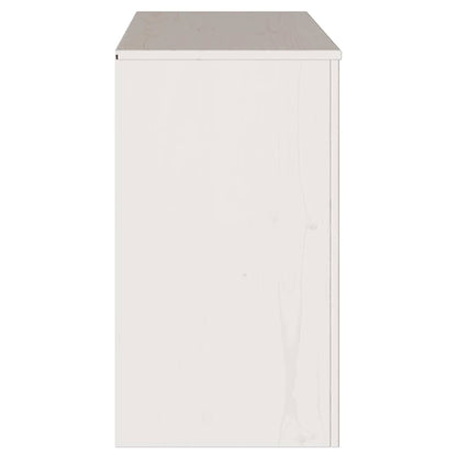 vidaXL Sideboard Drammen White 114 x 43 x 75.5 cm Solid Pine wood