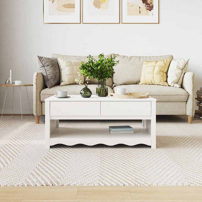 vidaXL Coffee Table Drammen White 99 x 55 x 45 cm Solid Pine Wood