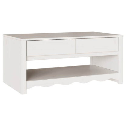 vidaXL Coffee Table Drammen White 99 x 55 x 45 cm Solid Pine Wood