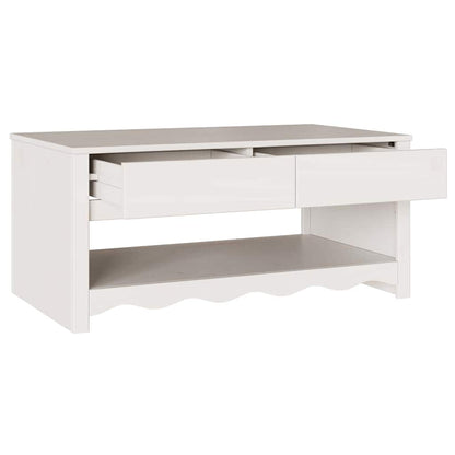 vidaXL Coffee Table Drammen White 99 x 55 x 45 cm Solid Pine Wood