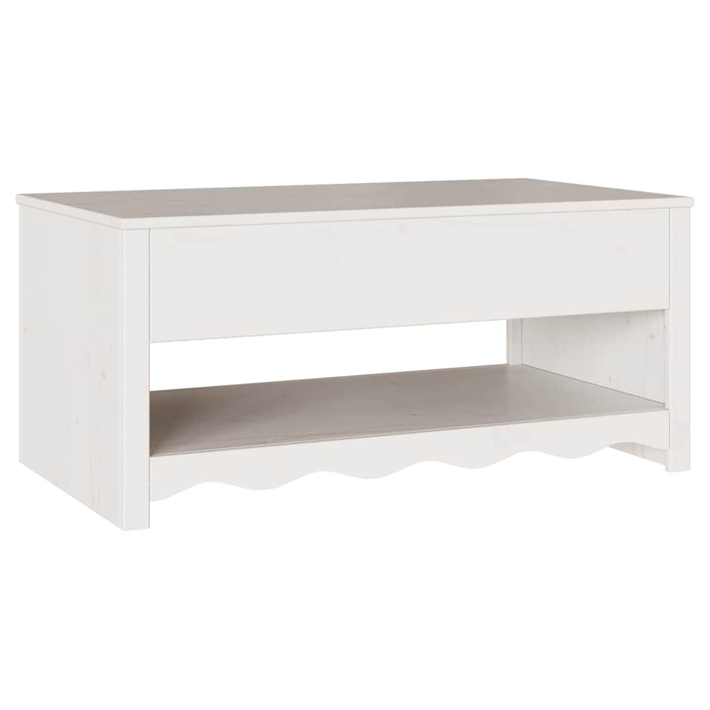 vidaXL Coffee Table Drammen White 99 x 55 x 45 cm Solid Pine Wood