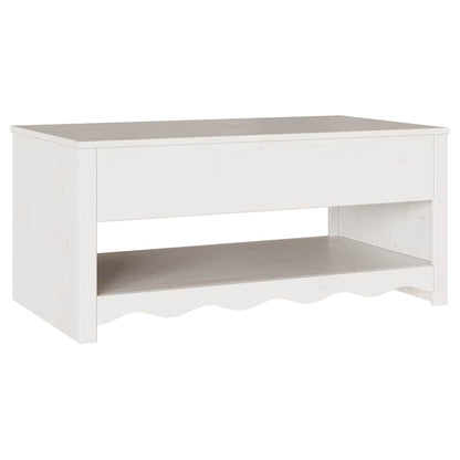 vidaXL Coffee Table Drammen White 99 x 55 x 45 cm Solid Pine Wood