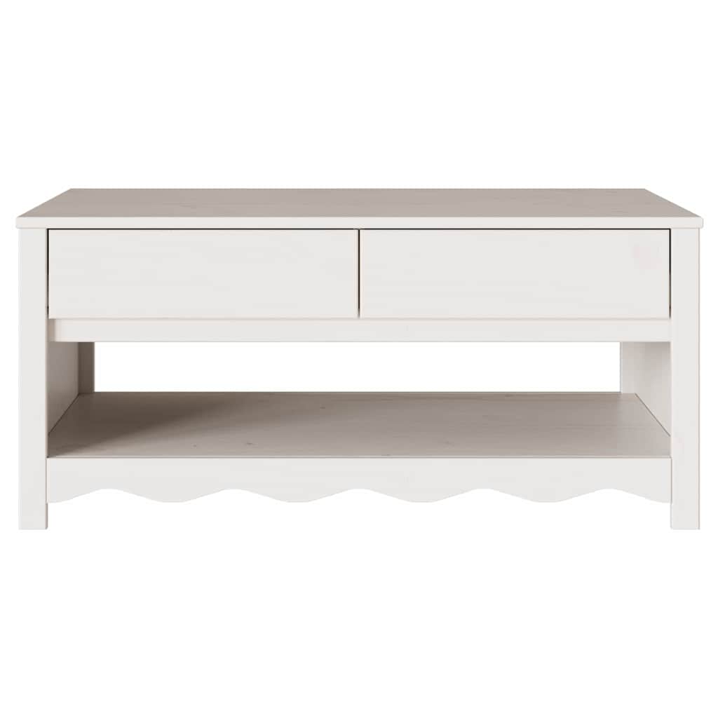 vidaXL Coffee Table Drammen White 99 x 55 x 45 cm Solid Pine Wood