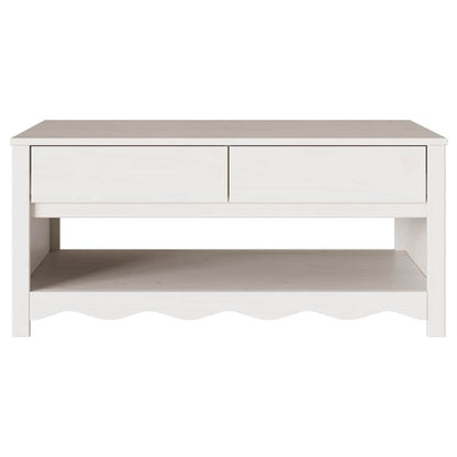 vidaXL Coffee Table Drammen White 99 x 55 x 45 cm Solid Pine Wood