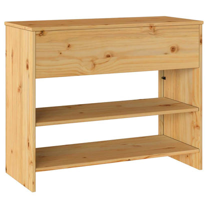vidaXL Console Table Drammen Oak 89.5 x 37 x 73 cm Solid Pine Wood