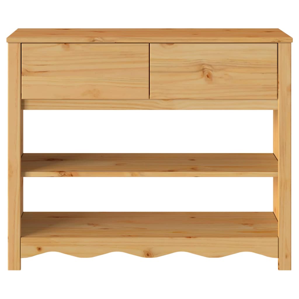 vidaXL Console Table Drammen Oak 89.5 x 37 x 73 cm Solid Pine Wood