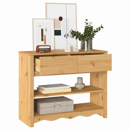 vidaXL Console Table Drammen Oak 89.5 x 37 x 73 cm Solid Pine Wood