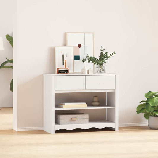 vidaXL Console Table Drammen White 89.5 x 37 x 73 cm Solid Pine Wood