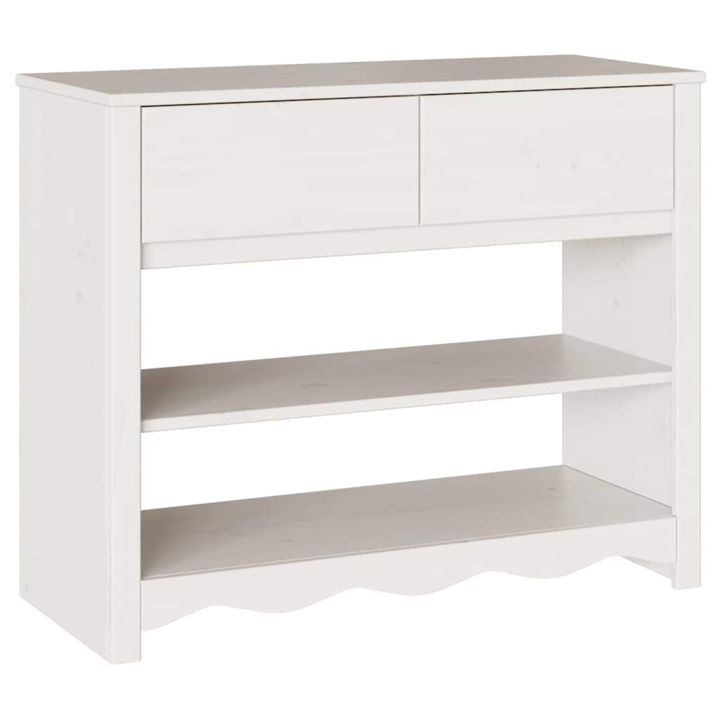 vidaXL Console Table Drammen White 89.5 x 37 x 73 cm Solid Pine Wood