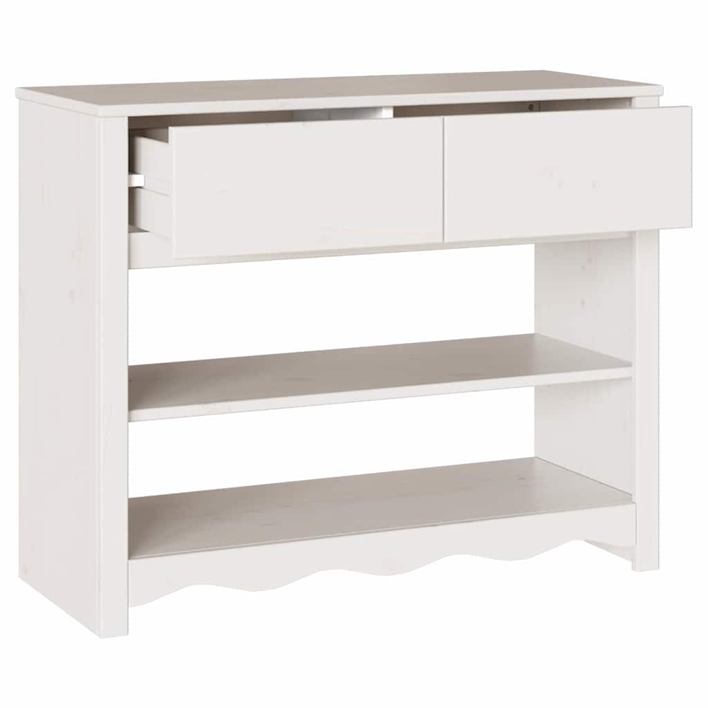 vidaXL Console Table Drammen White 89.5 x 37 x 73 cm Solid Pine Wood