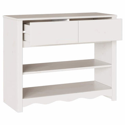 vidaXL Console Table Drammen White 89.5 x 37 x 73 cm Solid Pine Wood