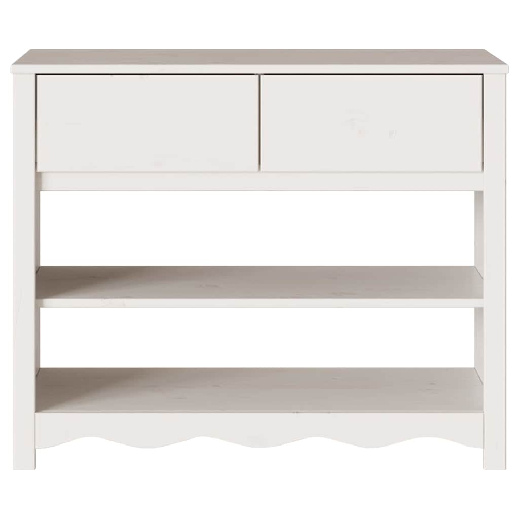 vidaXL Console Table Drammen White 89.5 x 37 x 73 cm Solid Pine Wood