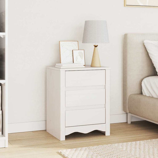 vidaXL Coffee Table Drammen White 45 x 35 x 56 cm Solid Pine Wood