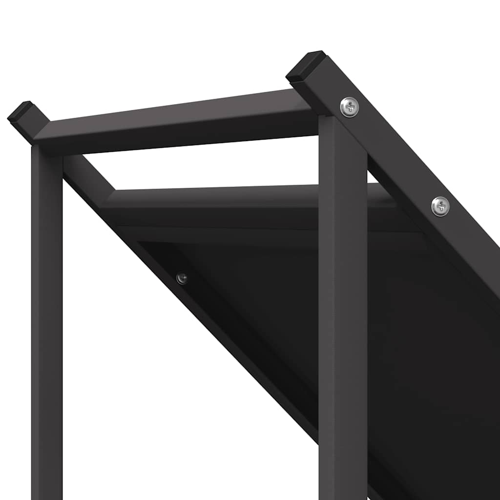vidaXL Firewood Rack Black 70x43x34.5 cm Cold-rolled steel