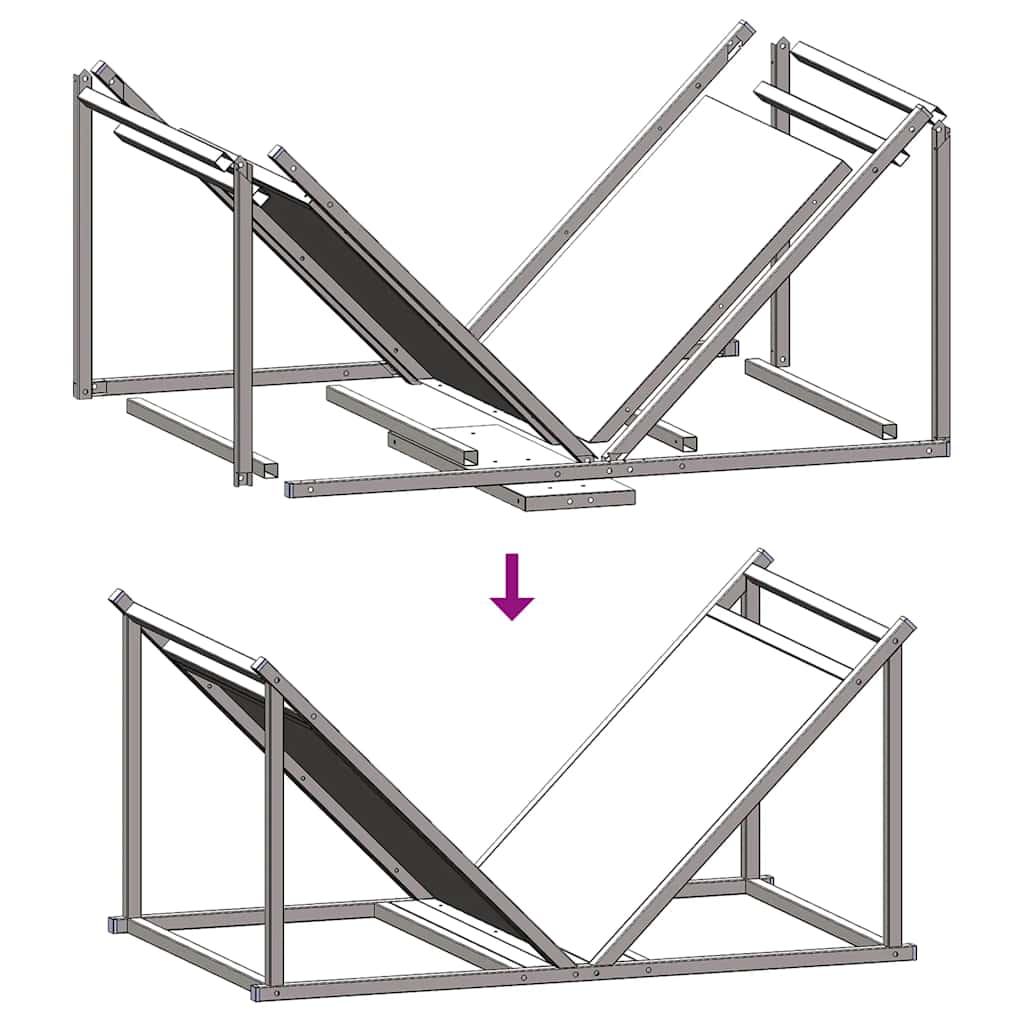 vidaXL Firewood Rack Black 70x43x34.5 cm Cold-rolled steel
