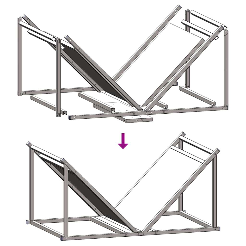 vidaXL Firewood Rack Anthracite 70x43x34.5 cm Cold-rolled steel